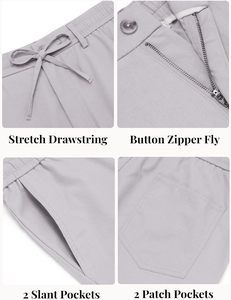 Pantalon décontracté pour homme en tissu peigné respirant, séchage rapide, écologique, avec cordon de serrage, coupe décontractée, mi-droite, été - Product Image 5