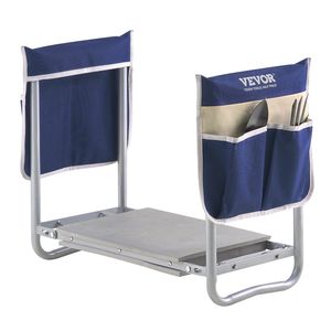 Sgabello da Giardino Pieghevole Rinforzato da 11 Pollici con Sedile e 2 Borse Porta Attrezzi, Comodo Tappetino per Ginocchiare con Supporto Ergonomico - Product Image 1