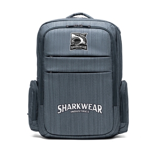 Sac à dos pour ordinateur portable grande capacité avec fermeture éclair et multiples poches, en jean tricoté et néoprène – Offre Spéciale Premium - Product Image 3
