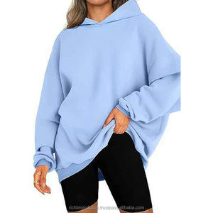 Sudadera de gran tamaño suave de algodón informal de alta calidad para mujer, gran oferta, Sudaderas con cuello con capucha de manga larga, ajuste holgado frontal - Product Image 6