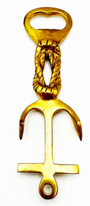 Ouvre-bouteille ancien en laiton avec ancre et corde, style nautique, bronze, livraison express - Product Image 2