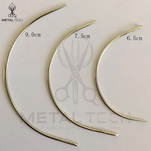 Nouvelles aiguilles à tisser les cheveux courbées, aiguilles à coudre professionnelles en acier inoxydable de type C pour extensions de cheveux, kit d'outils de salon - Product Image 2