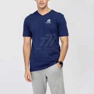 เสื้อยืดคอวีผู้ชายดีไซน์เฉพาะสั่งทำพิเศษ รุ่นใหม่ล่าสุด เสื้อยืดคอวีผู้ชายไซส์ใหญ่ แห้งเร็ว - Product Image 5