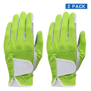 Gants de golf à doigts entiers, en maille respirante, antidérapants, légers, unisexes, pour le sport en plein air, fermeture à boucle et crochets, vert et blanc - Product Image 6