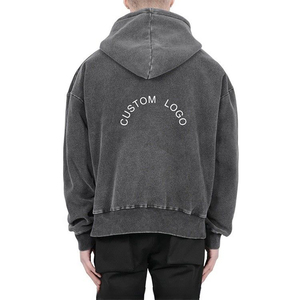 <b>Men's</b> Acid Wash Hooded <b>Sweatshirt</b> Solid <b>Pink</b> Cotton French Terry Casual Hoodie Regular Fit Winter Style Waterproof Breathable - Product Image 3