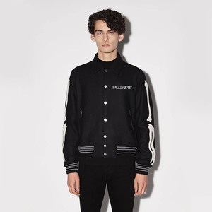 Nouvelle Veste Teddy Hip-Hop Hiver 2025 en Laine Pure Brodé Crâne de Haute Qualité pour Hommes – Vente en Gros - Product Image 1