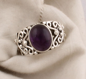 Wholesale Natural Amethyst Cabochon <b>Ring</b> <b>925</b> Sterling <b>Silver</b> Vintage Statement <b>Rings</b> Handmade Semi Precious Gemstone Jewelry for - Product Image 1