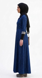 Robe Abaya en jean MAXI coupe ample pour femmes musulmanes, sans manches, boutonnée sur le devant, légère, ODM, décontractée, pour l'Aïd, le Ramadan, la prière - Product Image 2