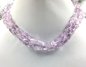 Collar de piedras preciosas facetadas de amatista natural para la elaboración de joyería fina - Product Image 1