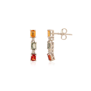 Pendientes colgantes de plata de ley 925 con múltiples zafiros 100% auténticos, diseño elegante y maravilloso, para niñas y mujeres - Product Image 3