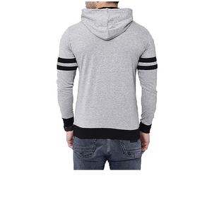 Manufacture High Quality Plain <b>String</b> Gray with <b>Black</b> Panel Hoodies Blank Heavyweight Cotton Pullover Hoodie - Product Image 3