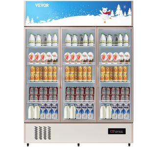 Enfriador de Bebidas Vertical con Luz LED Comercial, Refrigerador con Puerta de Vidrio de 35 °C para el Hogar, Refrigerador Comercial para Vino y Bebidas - Product Image 1