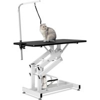 Table de toilettage pour animaux de compagnie à levage en Z robuste, station de toilettage pour chiens hydraulique avec une grande taille pour le confort et la commodité