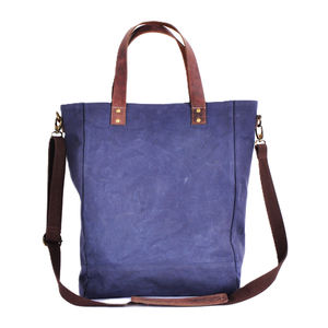 Sac fourre-tout unisexe Royaa de style américain, multi-poches, logo vintage, résistant à l'eau, 14 pouces, toile, cuir véritable, tanné végétal - Product Image 1