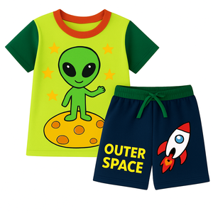 Conjunto de Ropa de Verano para Niños y Niñas, Camiseta y Pantalones Cortos, Traje Informal Ligero para Niños, Talla Personalizada, Ropa Lista para Exportar - Product Image 3
