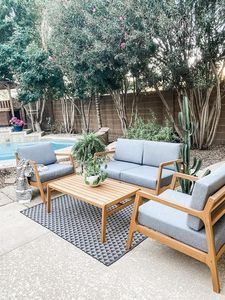 Conjunto de Sofás de Teca Contemporáneos para Exteriores, Muebles de Patio de Madera, Conjunto de Salón para Jardín, Madera Sólida, Fabricante de Indonesia - Product Image 3