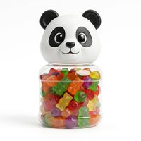Tarro de dulces OEM con forma de animal, de PET transparente, con tapa de dibujos animados, para gomitas, dulces, aperitivos, de grado alimenticio, capacidad personalizada, Vietnam