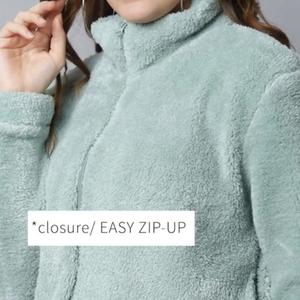 Women Sherpa fleece Faux <b>Fur</b> Wool Coat Breathable Warm Plush Casual hooded zipper collar Jacket snow wear comfy button closure - Product Image 3