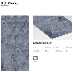 Azulejo de porcelana esmaltada de alto brillo de 600x1200 mm, azulejo de pared con aspecto de mármol para sala de estar, azulejos de aspecto moderno para el hogar, hotel y comercios. - Product Image 4