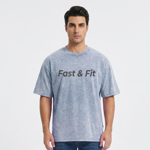 Venta Directa de Fábrica, Camiseta de Alta Calidad con Lavado Ácido Personalizada para Hombre, Ropa Deportiva y Casual, Camiseta Cómoda para Hombre - Product Image 3