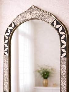 Decorative Modern Handmade Bone & Mother of Pearl Inlay Eco-Friendly Customizable Thickness <b>Wall</b> <b>Mirror</b> Frame - Product Image 5