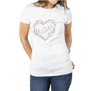 Women's High Quality Summer T-Shirt with Rhinestones Eco-Friendly Party or Club Outfit Breathable Women Rhinestone T Shirt - Product Image 5