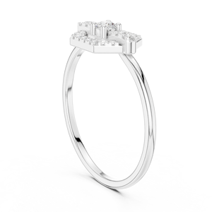 CHARMORA 14K Real Gold Moissanite Halo Wedding <b>Ring</b> Fine Jewelry - Product Image 5