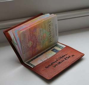 Portefeuille pour passeport unisexe, blocage RFID, portefeuille de voyage en cuir de petite taille, essentiels pour l'aéroport - Product Image 3