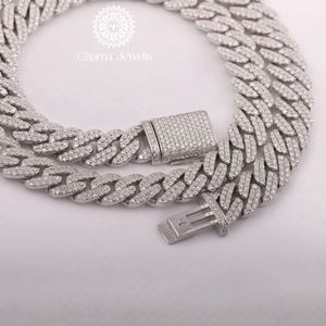 Charm_Jewells Unisex Moissanite Link <b>Chain</b> Necklace 925 Silver 14K Gold Plated IGI Certified Hiphop Style Ball Shape Luxury - Product Image 2