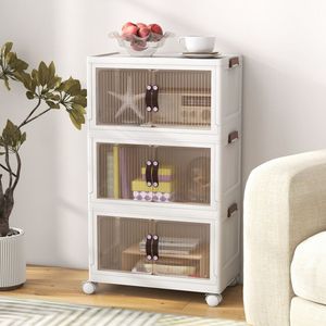 25.5/60 Gal Stackable <b>Plastic</b> <b>Storage</b> <b>Bins</b> with Magnetic Doors and Lockable Casters for Organizing and Mobility - Product Image 3