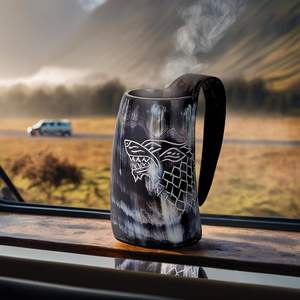 Drinking Horn Top Quality Buffalo Horn Glass Viking Drinking Horn Mug /Beer Cow Horn Cup/glass With Brass Rim at Low Price RDM - Product Image 3