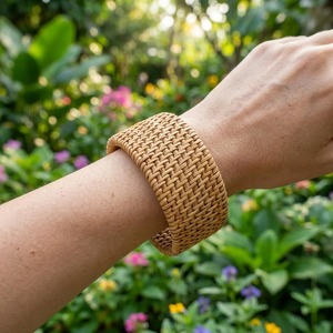 Weaving Cane Wood Trendy Tribal Women's Bangles Polished Rattan Wooden Bangle Jewelry Rustic Luxury Organic Fashion - Product Image 5
