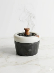 Luxury Resin and Natural Sandalwood Arabic Oud Burner Handmade Bakhoor <b>Incense</b> <b>Holder</b> with Contemporary Finish Religious - Product Image 3