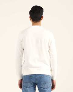 Nouveauté en gros : Sweat-shirts pull-over pour hommes 100 % coton molletonné épais, couleur beige unie, coupe oversize, col rond - Product Image 4
