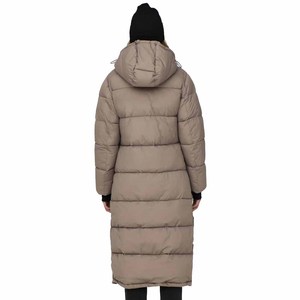 High-End Quality Customization <b>Women</b> Long Woven <b>Winter</b> Quilted Puffer Jacket Regular <b>Coat</b> <b>Waterproof</b> Breathable Reversible - Product Image 2