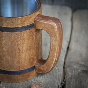 Taza de Madera Clásica Hecha a Mano para el Hogar, Oficina, Hotel, Taza de Cerveza de Madera, Taza de Té con la Mejor Calidad, Mayorista de la India - Product Image 5