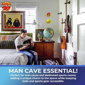 Support mural en résine pour petite balle, à tenir à gauche/droite, avec présentoir sculpté - Plusieurs couleurs - Product Image 5