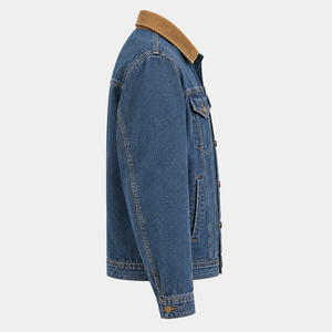 Blouson en jean en toile pour homme, nouvelle collection, tendance, très populaire, élégant, décontracté, classique, élastique, à capuche, coupe-vent, respirant, avec fermeture frontale - Product Image 3