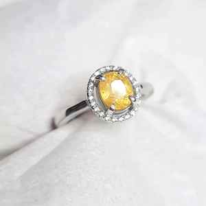 Anillo de plata con zafiro amarillo natural, plata de ley 925, joyería artesanal con piedras preciosas, elegante regalo para mujer - Product Image 4