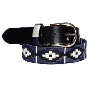 Ceinture de polo personnalisée en cuir véritable et alliage, brodée, pour homme, style équestre décontracté, avec étoile, idéale pour l'équitation, vente en gros - Product Image 5