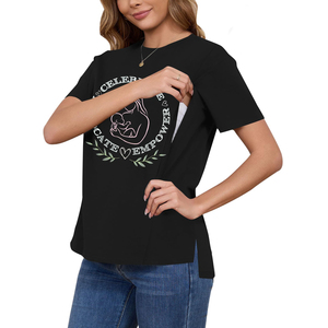 Camisetas ligeras para lactancia para mujer, ropa de lactancia, camisetas de maternidad de manga corta, ropa de embarazo de verano, tela de alto rendimiento - Product Image 2
