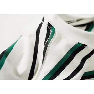 เสื้อยืดแฟชั่นผู้ชายทรงหลวม คอกลม ลายทาง แขนสั้น สไตล์ลำลอง สำหรับฤดูร้อน สตรีทแวร์ - Product Image 5