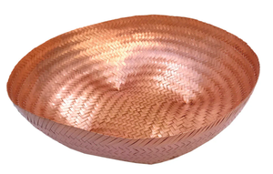 Panier en cuivre tissé à la main, panier de rangement décoratif en métal pour fruits, collations, organisateur de table, décoration artisanale pour la maison et la cuisine - Product Image 3