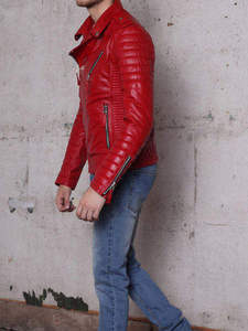 Men Genuine Leather Biker <b>Jacket</b> 2026 New Fashion High Quality Waterproof Breathable Anti-Uv <b>Mandarin</b> <b>Collar</b> - Product Image 3