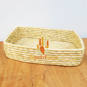 Vintage Waterproof Moonj Grass Tray Moonj Grass Tray-Waterproof Eco-Friendly Mini with Handle Rectangular Design Vintage Style - Product Image 4