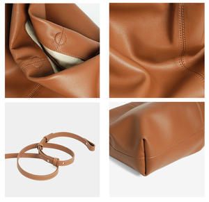 High Quality Top Grain Leather Tote <b>Bag</b> Style Large Crossbody Handbag Zipper Casual Pillow <b>Bag</b> Durable for Commuting <b>Work</b> Pack - Product Image 6