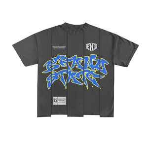 Ensemble deux pièces en denim surdimensionné personnalisé avec capuche en coton épais, logo brodé, streetwear, OEM, marque privée, hiver-printemps - Product Image 2