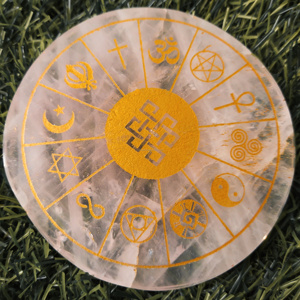 Nouveau Design Quartz Rose naturel gravé plaque ronde amour cristal équilibre Chakra équilibre santé émotionnelle sentiment amour pur - Product Image 6