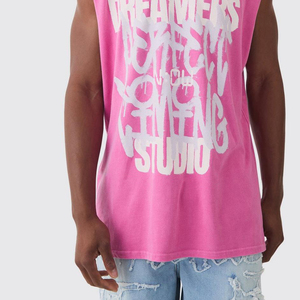 Camiseta sin mangas de algodón para gimnasio y running para hombre, con logo personalizado, talla grande, para verano 2026, venta al por mayor - Product Image 4