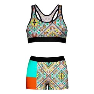 Conjunto de Yoga Personalizado al por Mayor para Mujer, 2 Piezas, Sujetador Deportivo y Pantalones Cortos de Cintura Alta, Estampado, Ropa Deportiva para Gimnasio, Conjunto a Juego para Entrenamiento, OEM - Product Image 5